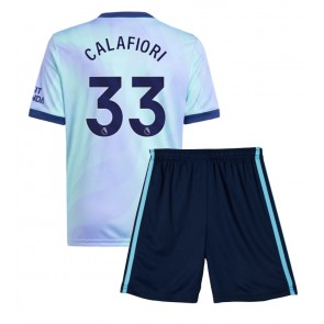 Arsenal Riccardo Calafiori #33 Dětské Alternativní dres komplet 2024-25 Krátký Rukáv (+ trenýrky)